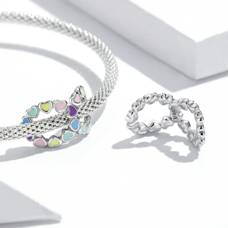 (image for) Pandora Style Infinite Rainbow Heart Charm - SCC2160 - View 4