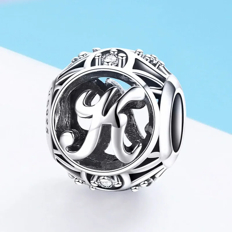 (image for) Pandora Style Letter-K Charm - SCC738-K - View 2