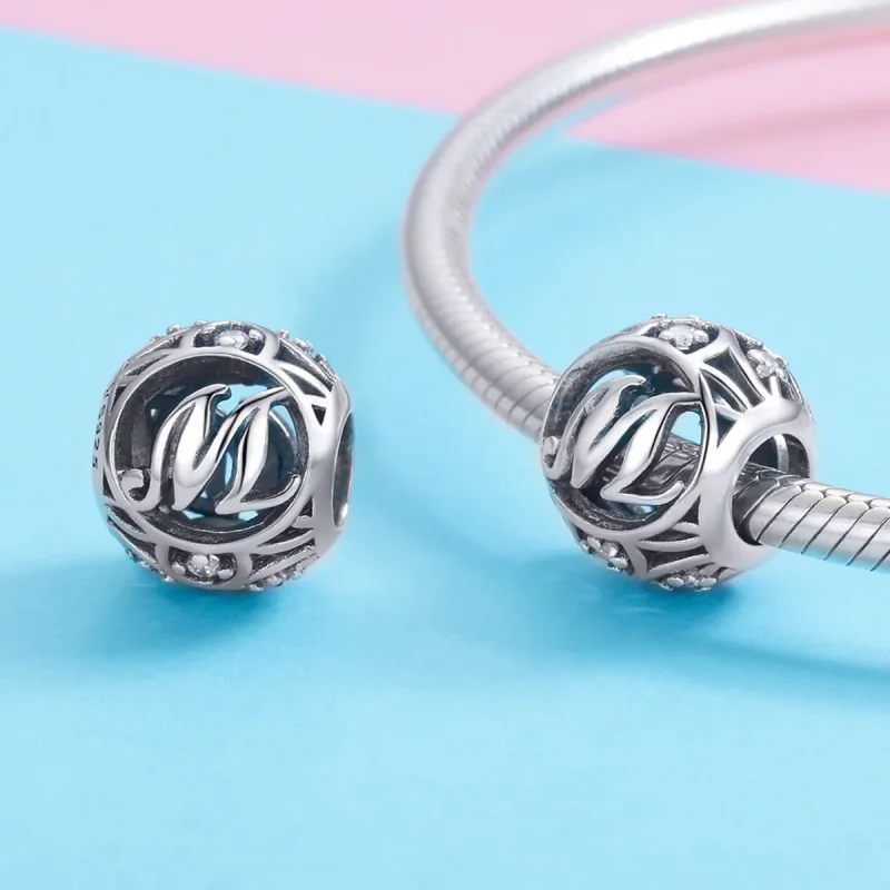 (image for) Pandora Style Letter-M Charm - SCC738-M - View 3