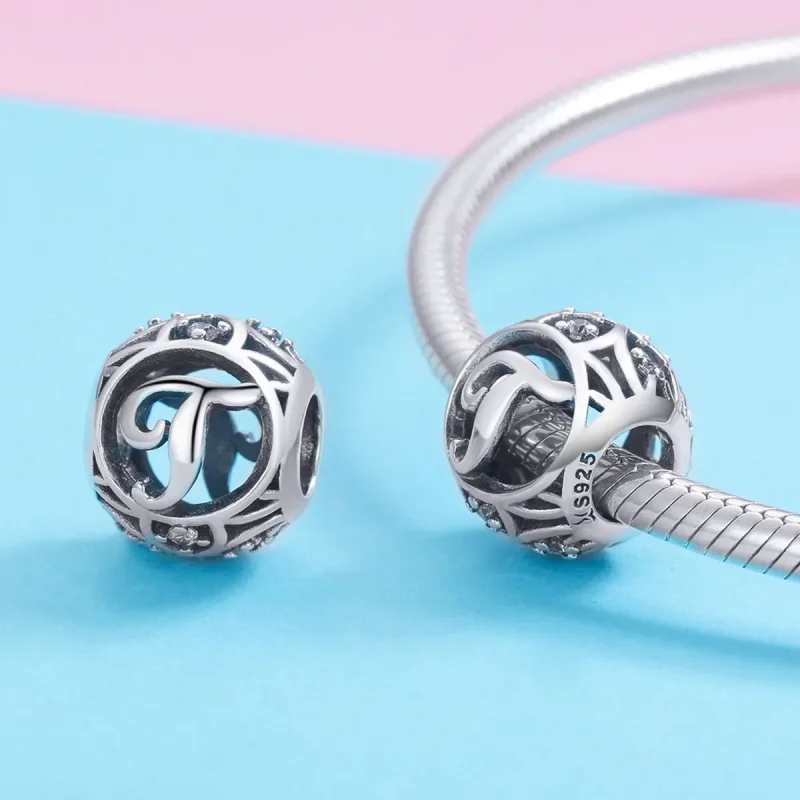 (image for) Pandora Style Letter-T Charm - SCC738-T - View 3
