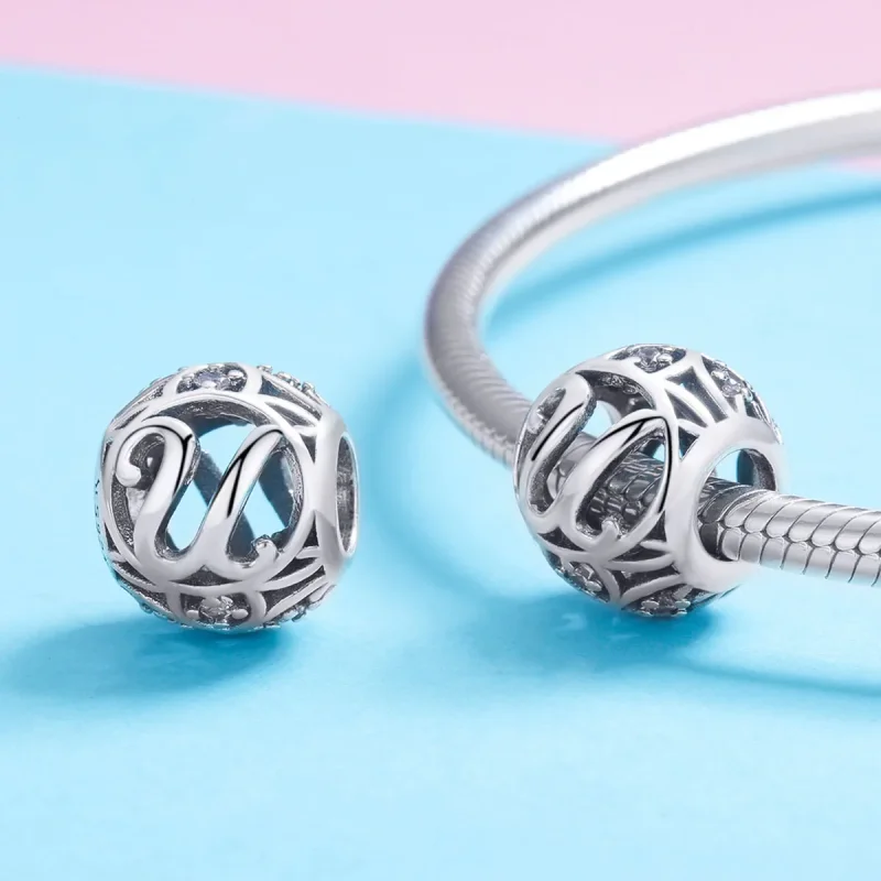 (image for) Pandora Style Letter-U Charm - SCC738-U - View 3