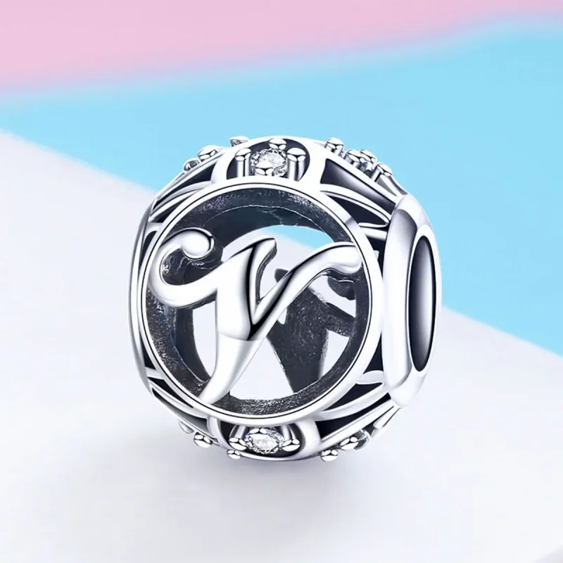 (image for) Pandora Style Letter-V Charm - SCC738-V - View 2