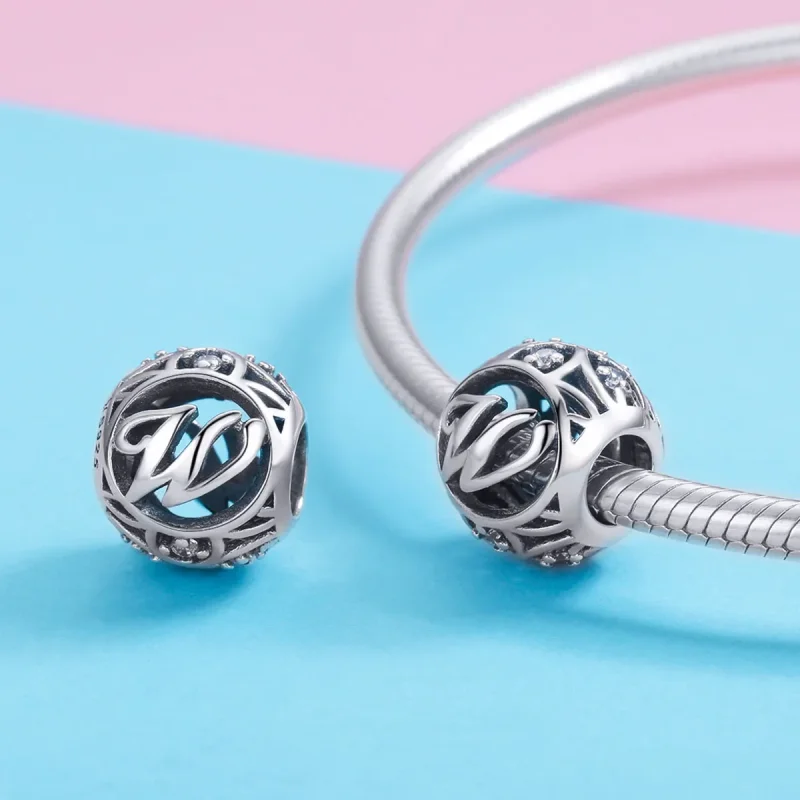 (image for) Pandora Style Letter-W Charm - SCC738-W - View 3