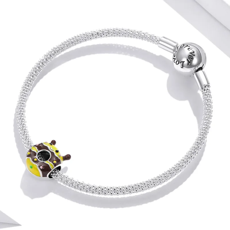 (image for) Pandora Style Little Bee Donuts Charm - SCC1878 - View 3