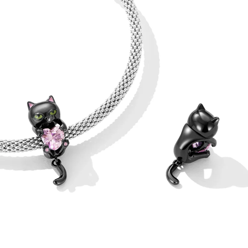 (image for) Pandora Style Little Black Cat Charm - SCC2329 - View 4