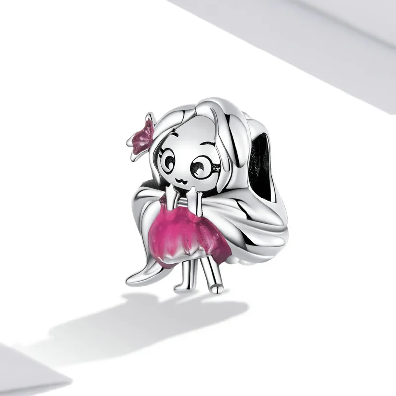 (image for) Pandora Style Long Hair Girl Charm - SCC2172 - View 2
