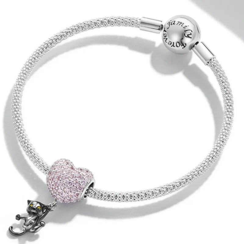 (image for) Pandora Style Love Balloon Black Cat Charm - SCC2115 - View 3