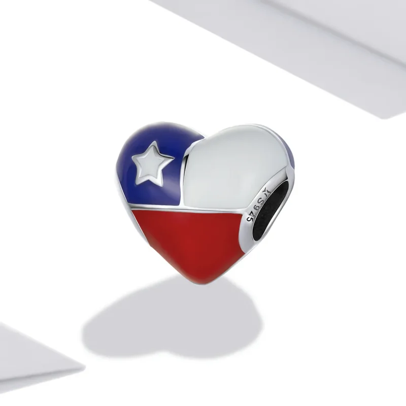 (image for) Pandora Style Love Chile Flag Charm - SCC2110 - View 2