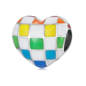 (image for) Pandora Style Love Rainbow Checkerboard Charm - SCC2131