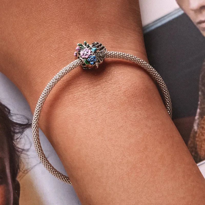 (image for) Pandora Style Love Rib Flower Charm - SCC2239 - View 6