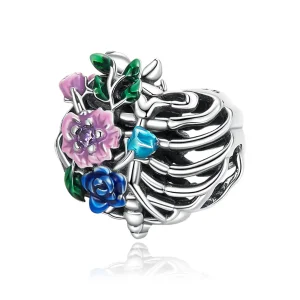 (image for) Pandora Style Love Rib Flower Charm - SCC2239