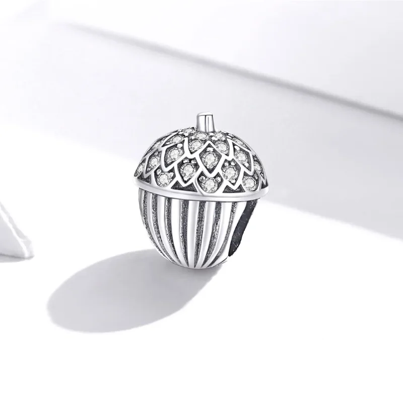 (image for) Pandora Style Lucky Pine Cone Charm - BSC337 - View 2
