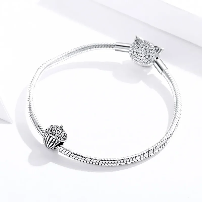 (image for) Pandora Style Lucky Pine Cone Charm - BSC337 - View 3