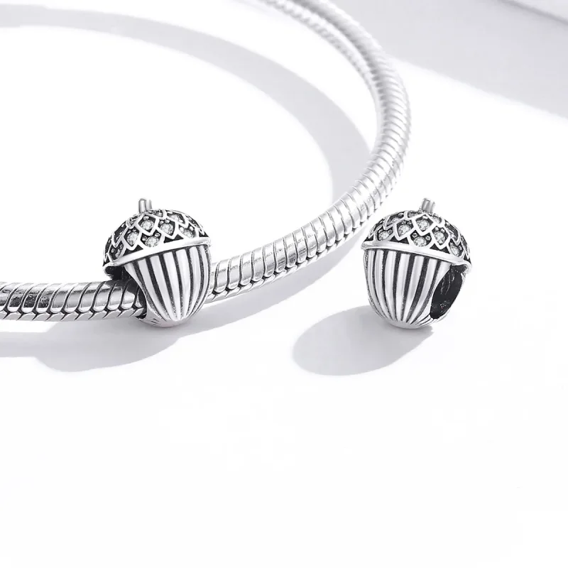 (image for) Pandora Style Lucky Pine Cone Charm - BSC337 - View 4