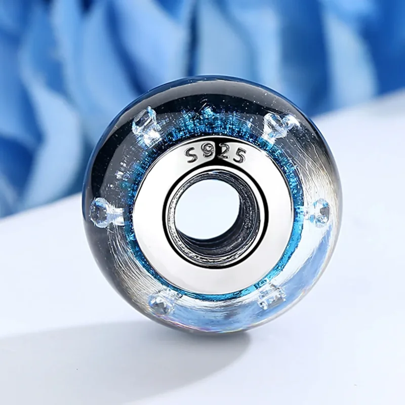 (image for) Pandora Style Midnight Bubbling with Threaded Murano Glass Charm - SCZ028 - View 3