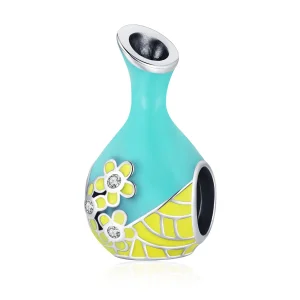 (image for) Pandora Style Mint Green Wine Bottle Charm - SCC1920