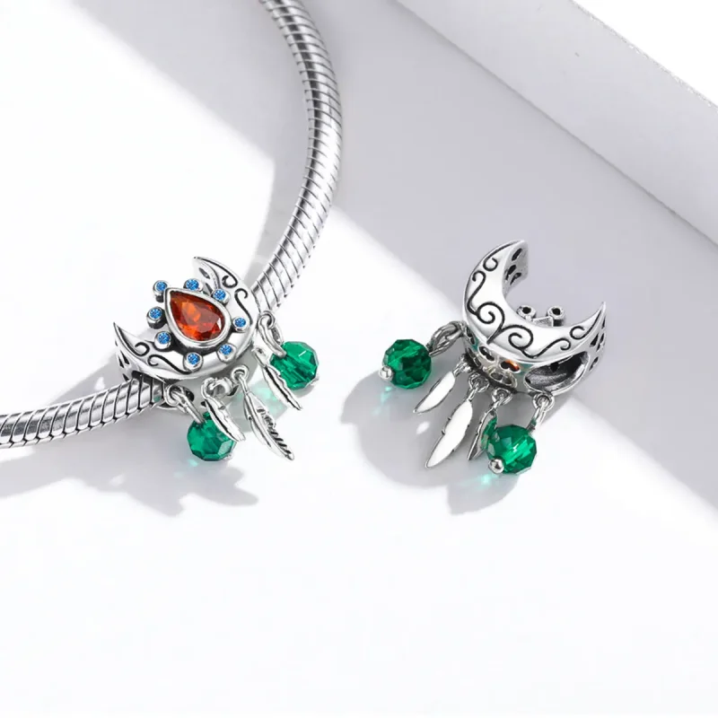 (image for) Pandora Style Moon Dream Catcher Charm - BSC452 - View 4