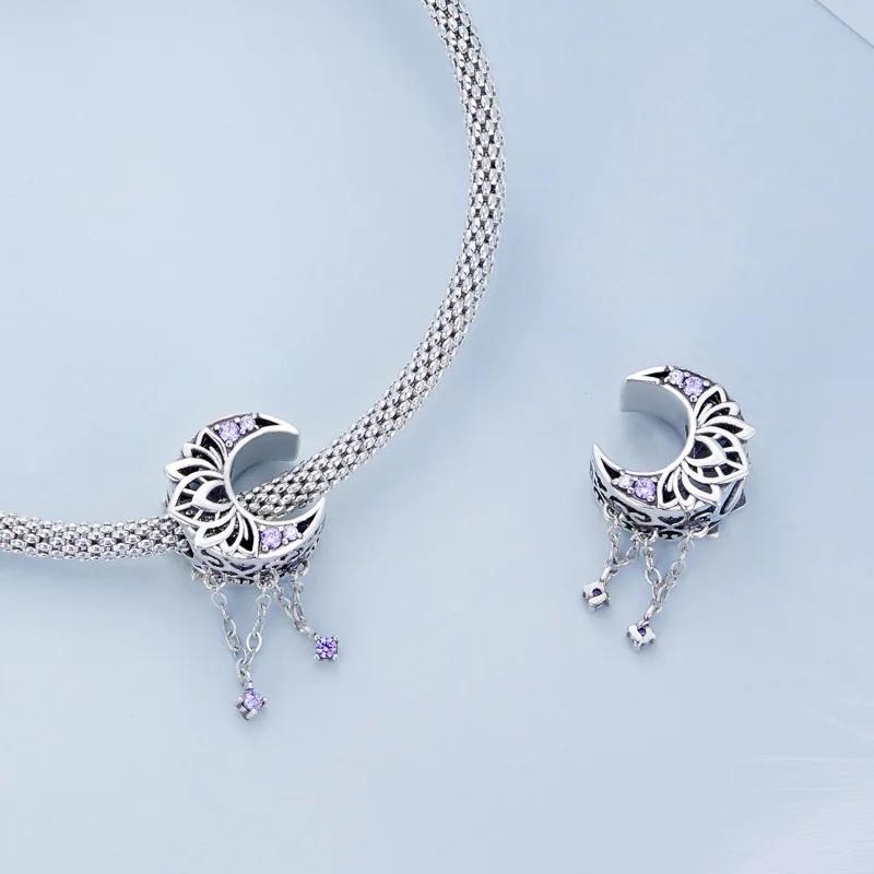 (image for) Pandora Style Moon Tassel Charm - BSC636 - View 4