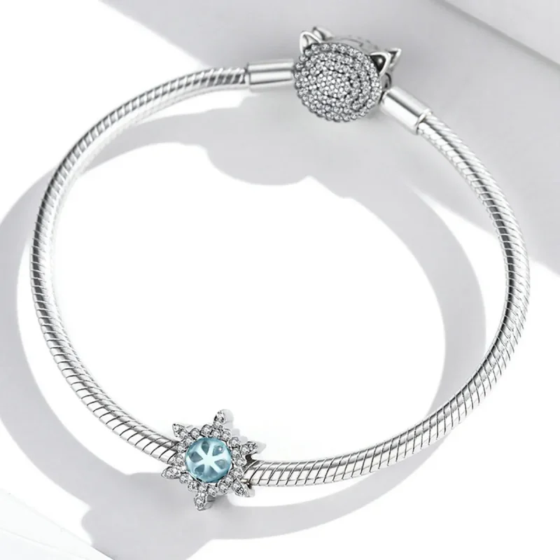 (image for) Pandora Style Moonstone Snowflake Charm - BSC512 - View 3