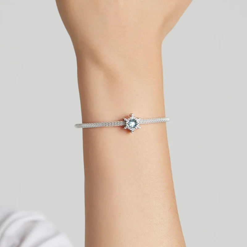 (image for) Pandora Style Moonstone Snowflake Charm - BSC512 - View 5