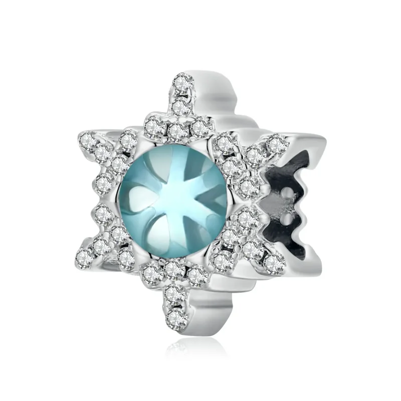 (image for) Pandora Style Moonstone Snowflake Charm - BSC512
