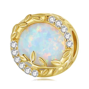 (image for) Pandora Style Opal Leaf Charm - BSC671