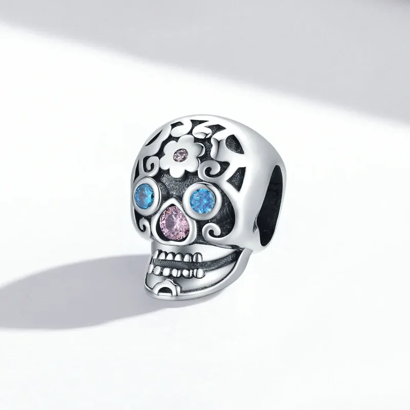 (image for) Pandora Style Openwork Skull Charm - BSC524 - View 2