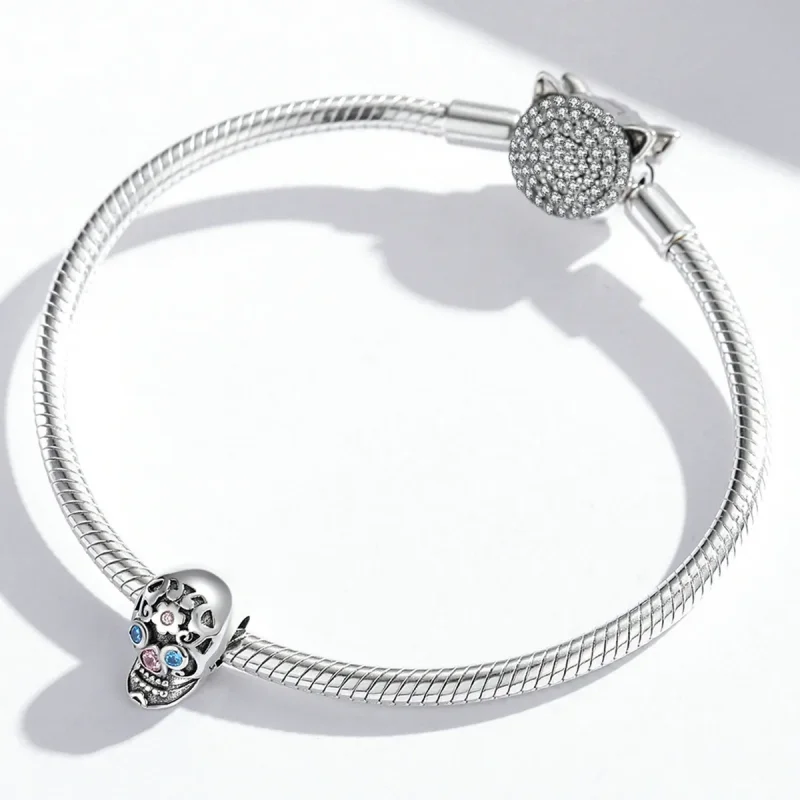 (image for) Pandora Style Openwork Skull Charm - BSC524 - View 4