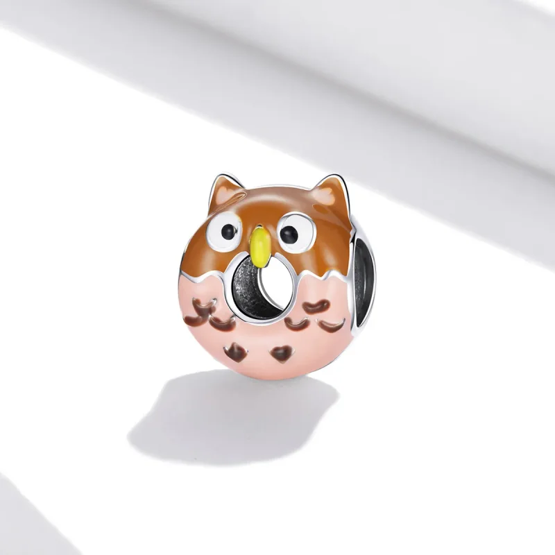 (image for) Pandora Style Owl Donuts Charm - SCC1882 - View 2