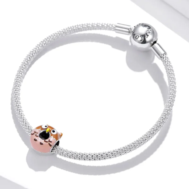 (image for) Pandora Style Owl Donuts Charm - SCC1882 - View 3