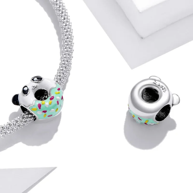 (image for) Pandora Style Panda Donuts Charm - SCC1875 - View 4