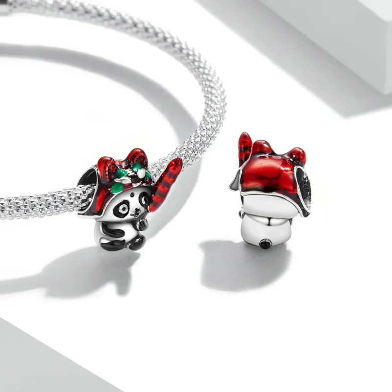 (image for) Pandora Style Panda with Tiger Hat Charm - SCC2105 - View 4