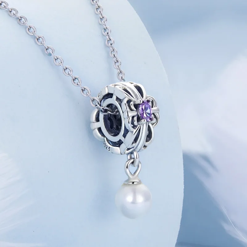 (image for) Pandora Style Pearl Streamer Charm - BSC638 - View 2