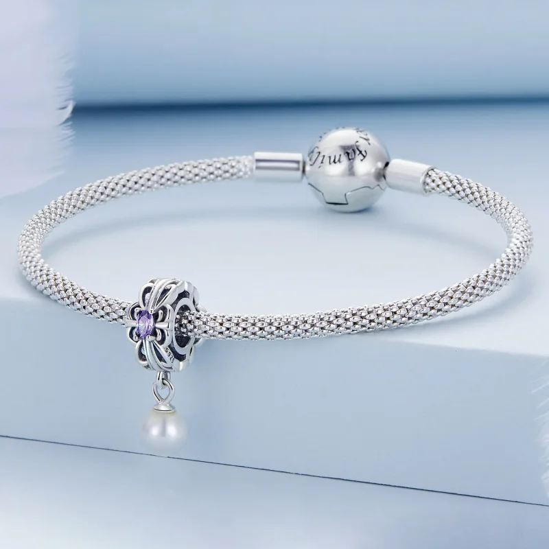 (image for) Pandora Style Pearl Streamer Charm - BSC638 - View 3