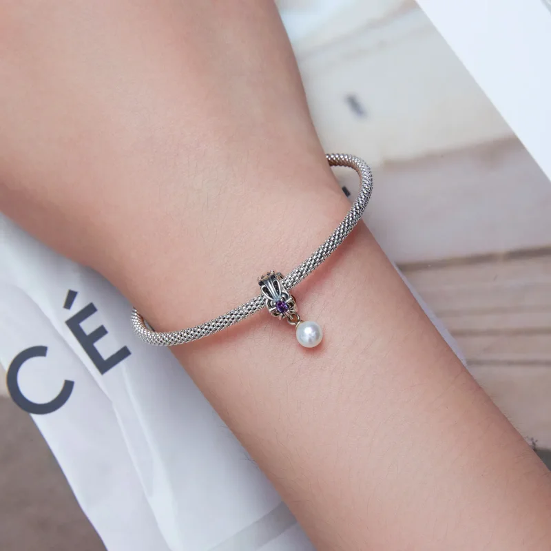 (image for) Pandora Style Pearl Streamer Charm - BSC638 - View 4