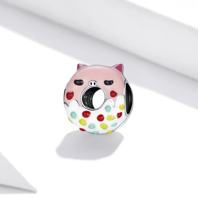 (image for) Pandora Style Piggy Donuts Charm - SCC1879 - View 2