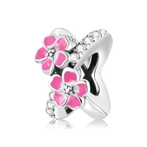(image for) Pandora Style Pink Flowers Spacer Charm - SCC2139