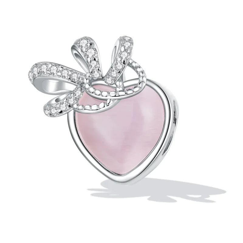 (image for) Pandora Style Pink Heart Charm - SCC2261 - View 2