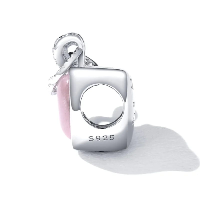 (image for) Pandora Style Pink Heart Charm - SCC2261 - View 4