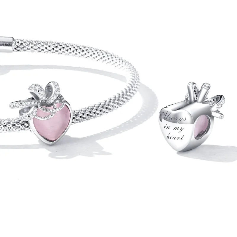 (image for) Pandora Style Pink Heart Charm - SCC2261 - View 5