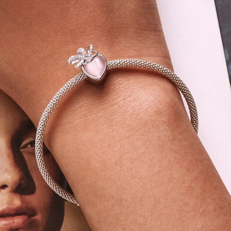 (image for) Pandora Style Pink Heart Charm - SCC2261 - View 7