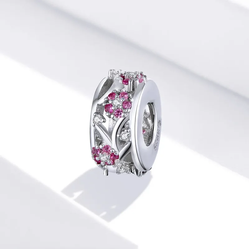 (image for) Pandora Style Plum Blossom Beads Charm - BSC255 - View 2