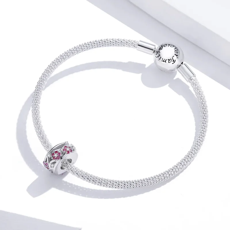 (image for) Pandora Style Plum Blossom Beads Charm - BSC255 - View 3