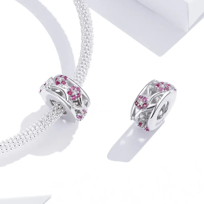 (image for) Pandora Style Plum Blossom Beads Charm - BSC255 - View 4