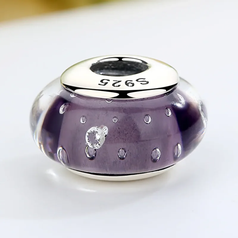 (image for) Pandora Style Purple Murano Glass Charm - SCZ001 - View 4