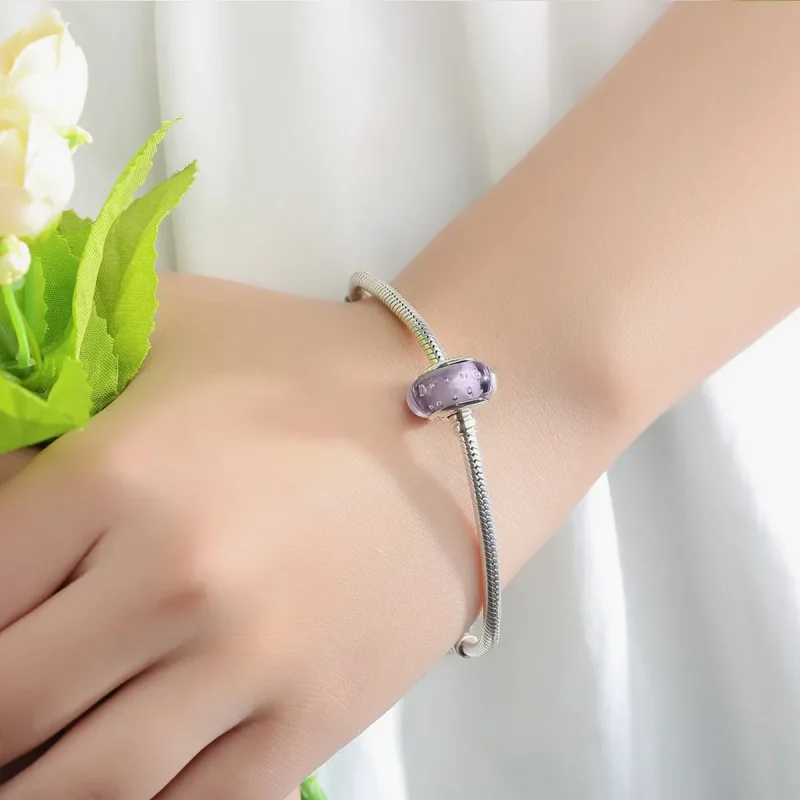 (image for) Pandora Style Purple Murano Glass Charm - SCZ001 - View 6