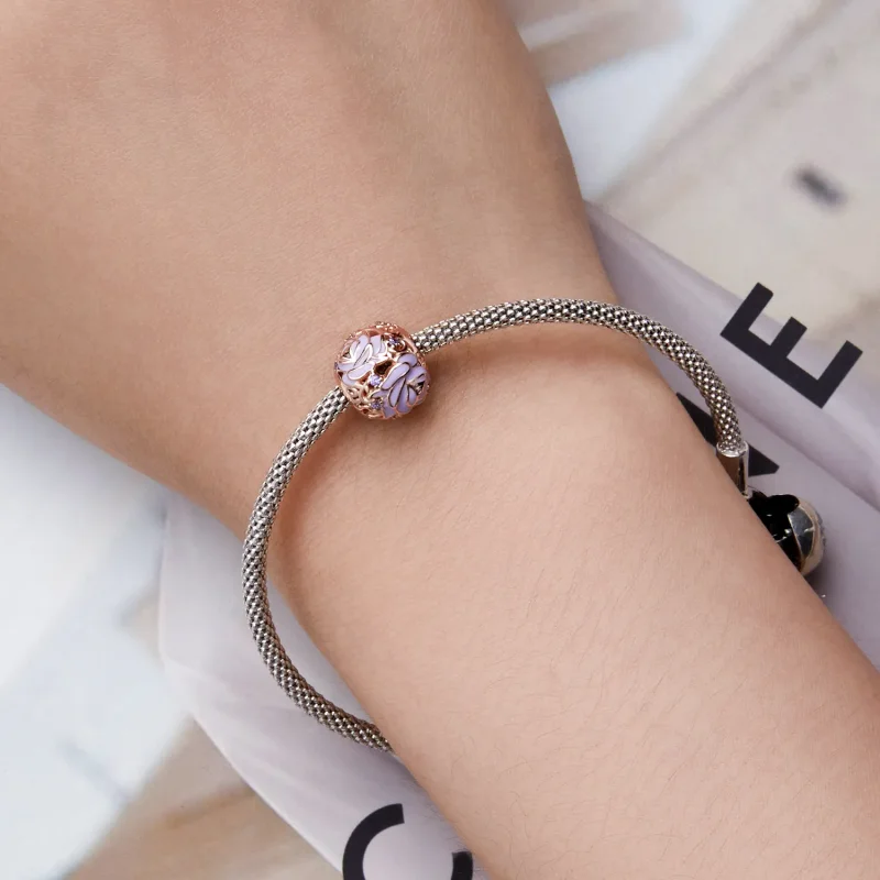 (image for) Pandora Style Purple Rose Charm - BSC644 - View 5