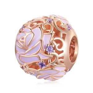(image for) Pandora Style Purple Rose Charm - BSC644