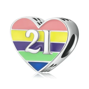 (image for) Pandora Style Rainbow Heart Charm - BSC548