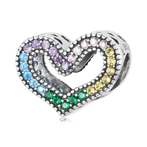 (image for) Pandora Style Rainbow Heart Charm - SCC2137